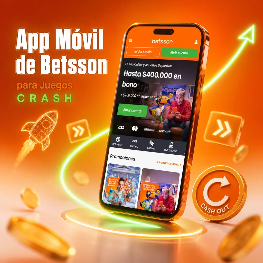 App móvil de Betsson mostrando un juego crash