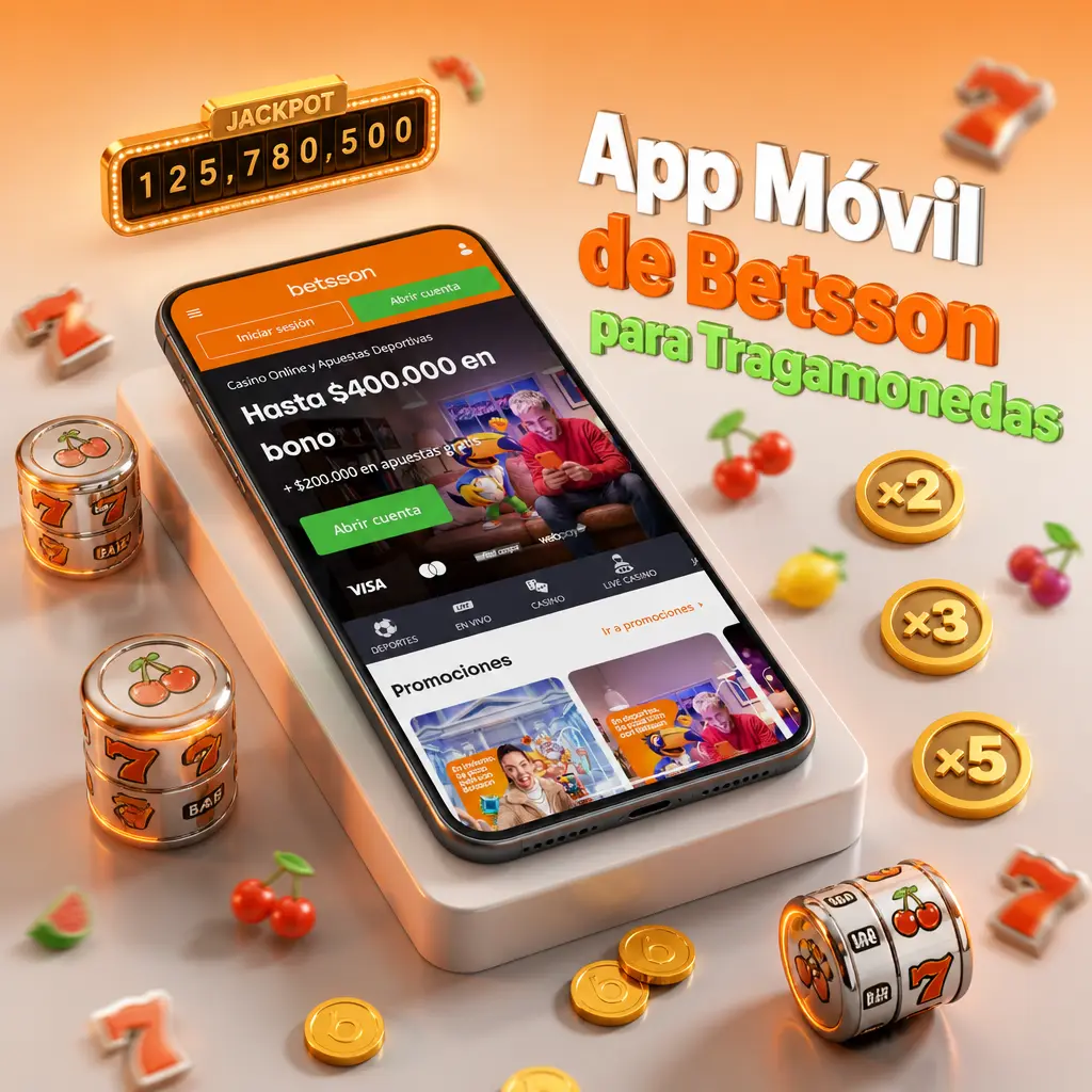 App móvil de Betsson mostrando tragamonedas