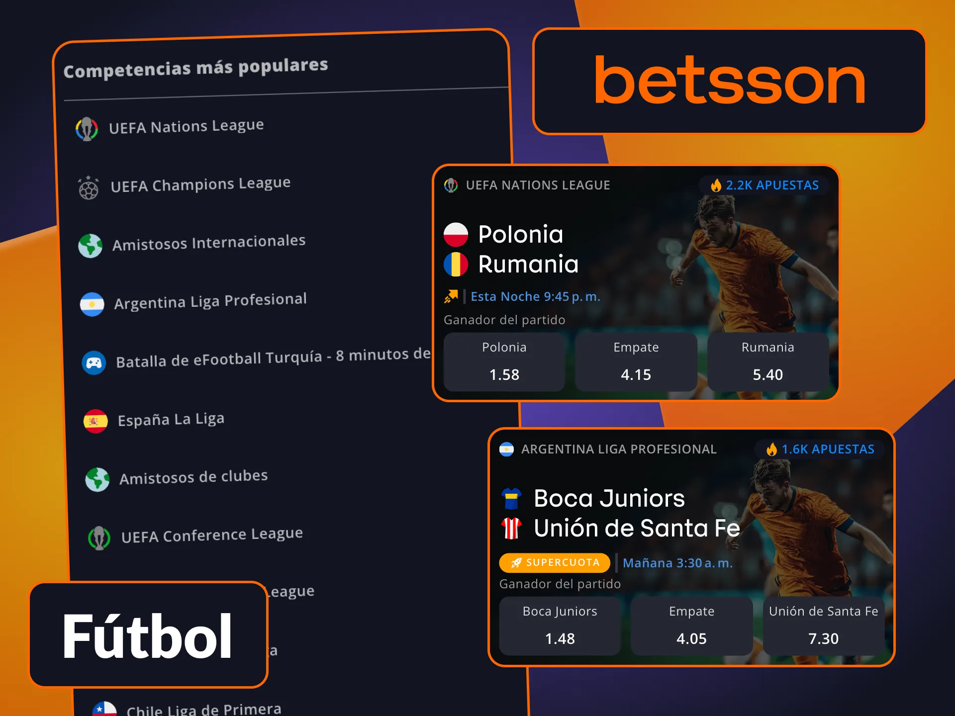 Empieza a apostar por tus equipos de fútbol favoritos en la plataforma de Betsson.
