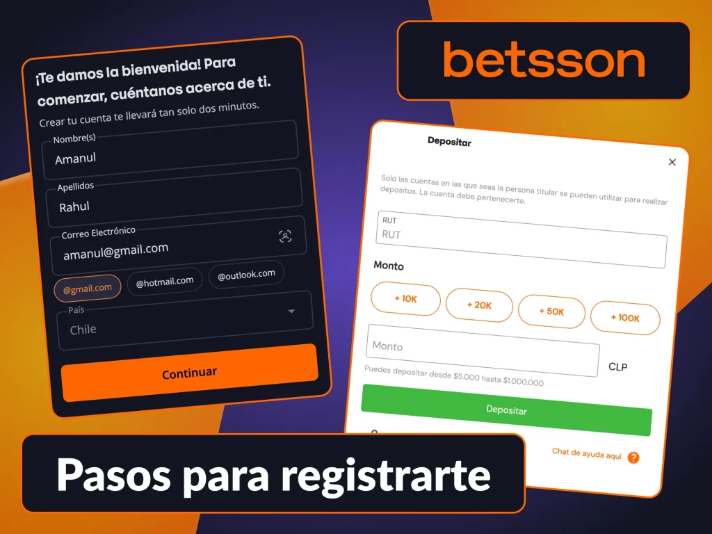 Sigue los pasos para crear tu cuenta en la plataforma de Betsson.